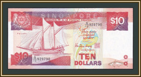 Інші Другие ^/--/^ Сингапур 10 долларов 1988 P-20 UNC ^_^^^ Сінгапур 10 доларів 1988 P-20 UNC - фото фото фото