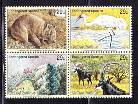Фауна Фауна ^/--/^ Фауна . ООН  MNH  сцепка кварт ^_^^^ ООН MNH зчіпка кварт - фото фото фото