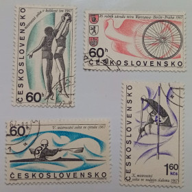 Чехословаччина Чехословакия ^/--/^ Чехословакия 1967 Спартакиада, гашеные ^_^^^ Чехословаччина 1967 Спартакіада, гашені - фото фото фото