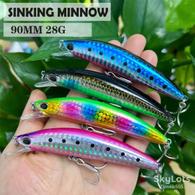 Воблери, принади Воблеры, приманки ^/--/^ Воблер Sinking Minnow 90 мм 28 гр    (модель 9059) 11 видов ^_^^^ Воблер Sinking Minnow 90 мм 28 гр (модель 9059) 11 видів - фото фото фото