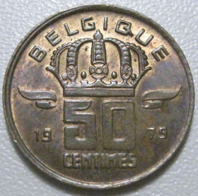 Бельгія Бельгия ^/--/^ Бельгія 50 сантимів 1979 року Belgique 42471 ^_^^^ Бельгия 50 сантимов 1979 года Belgique 42471 - фото фото фото