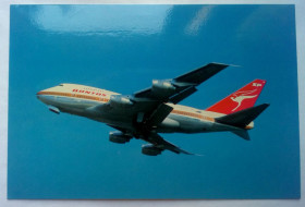 Іноземні Иностранные ^/--/^ Открытка Самолет Boeing 747 /--/ SP-38 Qantas  (USA) ^_^^^ Літак Boeing 747 /--/ SP-38 Qantas (USA) - фото фото фото