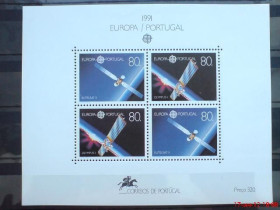 Освоєння космосу Освоение космоса ^/--/^ Португалия Portugal 1991 Mi Bl 78 Europa 1991 MNH Cv 21.00 ^_^^^ Португалія Portugal 1991 Mi Bl 78 Europa 1991 MNH Cv 21.00 - фото фото фото
