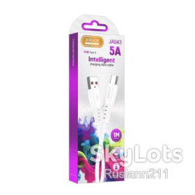 Кабелі Кабели ^/--/^ USB кабель Jokade Type-C 5 /--/ A Fast Charging    (1 /--/ m)- білий ^_^^^ USB кабель Jokade Type-C 5 /--/ A Fast Charging (1 /--/ m) - белый - фото фото фото