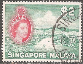 Сінгапур Сингапур ^/--/^ Бр.Сингапур 1955  Sc.41 used ^_^^^ Бр.Сінгапур 1955 Sc.41 used - фото фото фото