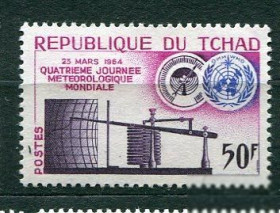 Освоєння космосу Освоение космоса ^/--/^ Чад Chad 1964 Метеорология   MNH ^_^^^ Чад Chad 1964 Метеорологія MNH - фото фото фото