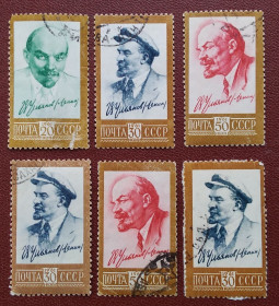Історія та особистості История и личности ^/--/^ СССР 1961 г -  Десятый стандартный выпуск. В.И.Ленин, гаш ^_^^^ СРСР 1961 - Десятий стандартний випуск. В.І.Ленін, гаш - фото фото фото