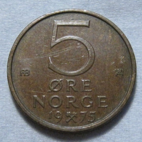 Норвегія Норвегия ^/--/^ Норвегія 5 ере 1975 року #6 /--/ П /--/ 364 ^_^^^ Норвегия 5 эре 1975 года #6 /--/ П /--/ 364 - фото фото фото
