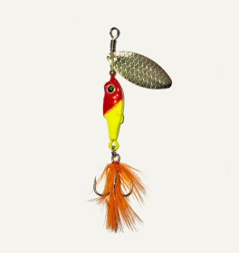 Воблери, принади Воблеры, приманки ^/--/^ Обертова блешня Goldfish SpinTail 9.5 /--/ g Red-Yellow ^_^^^ Вращающаяся блешня Goldfish SpinTail 9.5 /--/ g Red-Yellow - фото фото фото