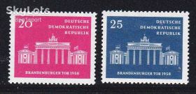 НДР, ФРН ГДР, ФРГ ^/--/^ ГДР 1958 г  MNH - архитектура - Бранденбургские ворота 1788—1791 ^_^^^ НДР 1958 р MNH - архітектура - Бранденбурзькі ворота 1788-1791 - фото фото фото