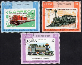 Острівні держави Островные государства ^/--/^ Куба 1987 - Залізниця  (Г) ^_^^^ Куба 1987 — Железная дорога (Г) - фото фото фото