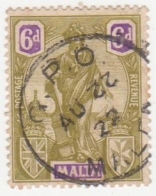 Мальта Мальта ^/--/^ Мальта  1922 г..№ 90 гашеная ^_^^^ Мальта 1922 р. No 90 гашена - фото фото фото