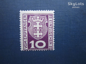 Інше Другое ^/--/^ Марка Германия Данциг  (Гданьск Польша) 1921 стандарт доплатная 10 пф MH ^_^^^ Марка Німеччина Данциг (Гданськ Польща) 1921 стандарт доплатна 10 пф MH - фото фото фото