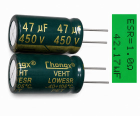 Конденсатори Конденсаторы ^/--/^ Конденсатор 47 /--/ мкФ 450 /--/ В 15*24 Low ESR електролітичний, радіальний   (47 /--/ uF 450 /--/ V) ^_^^^ Конденсатор 47 /--/ мкФ 450 /--/ В 15*24 Low ESR электролитический, радиальный (47 /--/ uF 450 /--/ V) - фото фото фото