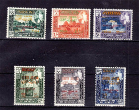 Освоєння космосу Освоение космоса ^/--/^ Космос . South Arabia  на марках Адена 1967 г MNH -  надпечатка ^_^^^ Космос . South Arabia на марках Адена 1967 MNH - наддрук - фото фото фото
