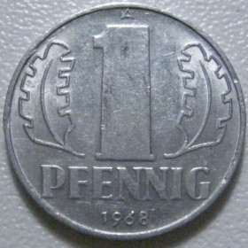 НДР, ФРН ГДР, ФРГ ^/--/^ Німеччина - НДР 1 пфеніг 1968 року 43298 ^_^^^ Германия - ГДР 1 пфенниг 1968 года 43298 - фото фото фото