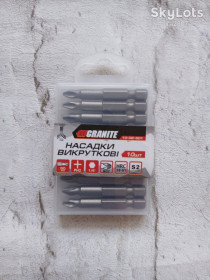 Насадки, головки Насадки, головки ^/--/^ Насадка викруткова   (Біта) GRANITE PH /--/ 2 50 мм ¼&amp;quot; S /--/ 2 набір 10 шт ^_^^^ Насадка отверточная (Бита) GRANITE PH /--/ 2 50 мм 1⁄4&amp;quot; S /--/ 2 набор 10 шт - фото фото фото