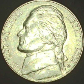 Обігові Обиходные ^/--/^ США 5 центів, 2002 D Джефферсон Нікель [3.35] ^_^^^ США 5 центов, 2002 D Джефферсон Никель [3.35] - фото фото фото