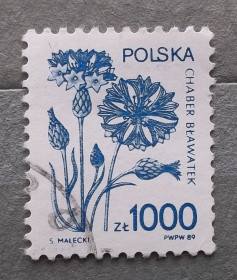 Флора Флора ^/--/^ Польша 1989 г -  Лекарственные растения. Василёк синий. Шиповник, гаш, 2 шт  (см.фото) ^_^^^ Польща 1989 — Василек синій - фото фото фото