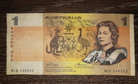 Австралія і Океанія Австралия и Океания ^/--/^ AUSTRALIA Австралія 1 долар 1974 - 1983 підпис тип 1:  Phillips &amp; Wheeler (1-й випуск) ^_^^^ AUSTRALIA Австралия 1 доллар 1974 - 1983 подпись тип 1: Phillips & Wheeler (1-й выпуск) - фото фото фото