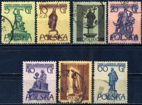 Мистецтво Искусство ^/--/^ Польша. Скульптуры Варшавы (серия без 1 /--/ м.) 1955 г. ^_^^^ Польща. Скульптури Варшави (1955) - фото фото фото