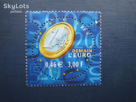Франція Франция ^/--/^ Марка Франция 2001 монета 1 евро на марке MNH ^_^^^ Марка Франція 2001 монета 1 євро на марці MNH - фото фото фото
