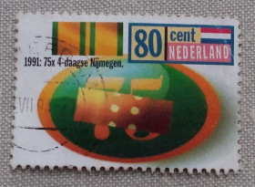 Бенілюкс Бенилюкс ^/--/^ Нидерланды 1991 г - 75-я годовщина марша в Неймвегене, гаш ^_^^^ Нідерланди 1991 р - 75-а річниця маршу в Неймвегені, гаш - фото фото фото