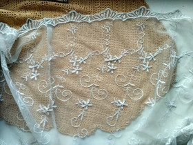 Тканина Ткань ^/--/^ Ткань  красивая кружевная вышивка  на тюле,  под старину  For Hand Made, рукоделия, поделок ^_^^^ Тканина красива мереживна вишивка на тюлі, під старовину For Hand Made, рукоділля, виробок - фото фото фото