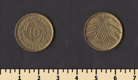 Сучасні c  року Современные c  года ^/--/^ Германия 10 пфеннигов 1935 ^_^^^ Німеччина 10 пфенігів 1935 - фото фото фото