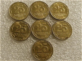 Обігові Обиходные ^/--/^ 25 копійок 2006 рік Україна &amp;quot; Штемпельний Блиск 7 штук одним лотом &amp;quot;  (42...) ^_^^^ 25 копеек 2006 год Украина &amp;quot; Штемпельный Блеск 7 штук одним лотом &amp;quot; (42...) - фото фото фото