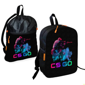 Рюкзаки, сумки Рюкзаки, сумки ^/--/^ Школьный рюкзак детский Counter-Strike + Сумка для обуви спортивной формы рюкзак-мешок  для мальчика ^_^^^ Шкільний рюкзак дитячий Counter-Strike + Сумка для взуття спортивної форми рюкзак-мішок для хлопчика - фото фото фото