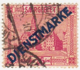 Веймарська республіка Веймарская республика ^/--/^ Германия        ( Саар)   1922  г. № 6 гашеная ^_^^^ Німеччина ( Саар) 1922 р. No 6 гашена - фото фото фото