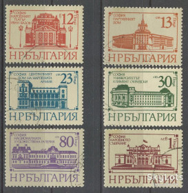 Архітектура Архитектура ^/--/^ Болгария 1977 архитектура София Mi 2590-2595 ^_^^^ Болгарія 1977 архітектура Софія Mi 2590-2595 - фото фото фото