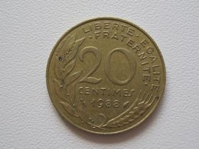 Франція Франция ^/--/^ Франция 20 сантимов 1988 года #9753 ^_^^^ Франція 20 сантимів 1988 року #9753 - фото фото фото