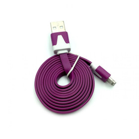 Кабелі Кабели ^/--/^ Дата кабель FLAT iPhone 5 1 /--/ m Violet   (тех. упаковка) ^_^^^ Дата кабель FLAT iPhone 5 1 /--/ m Violet (тих. упаковка) - фото фото фото