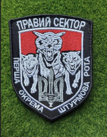 Інше Другое ^/--/^ Шеврон Правый сектор Первая отдельная штурмовая рота № 2099 ^_^^^ Перша окрема штурмова рота No 2099 - фото фото фото
