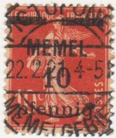 Скандинавія Скандинавия ^/--/^ Литва    (Мемель)  1920  г. № 19 гашеная ^_^^^ Литва (Мемель) 1920 р. No 19 гашена - фото фото фото