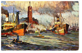 Європа Европа ^/--/^ Флот .  Германия 1930 г - ПК  - 2 /--/ а скана - порт Гамбург ^_^^^ Німеччина 1930 р. - ПК - 2 /--/ а скана - порт Гамбург - фото фото фото