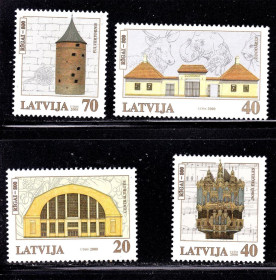 Балтійські країни Балтийские страны ^/--/^ Латвия  2000 г MNH - архитектура ^_^^^ Латвія 2000 р MNH - архітектура - фото фото фото