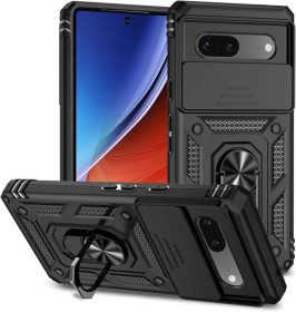 Чохли, бампера Чехлы, бампера ^/--/^ Чохол Fiji Camera Defence для Google Pixel 7 /--/ a бампер із захистом камери та підставкою Black ^_^^^ Чехол Fiji Camera Defence для Google Pixel 7 /--/ a бампер с защитой камеры и подставкой Black - фото фото фото