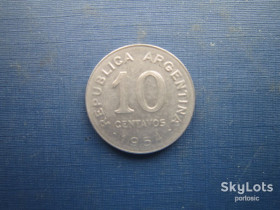 Аргентина Аргентина ^/--/^ Монета 10 сентаво Аргентина 1954 ^_^^^ Монета 10 Сентаво Аргентина 1954 - фото фото фото