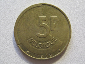Бельгія Бельгия ^/--/^ Бельгия 5 франков 1988 года BELGIQUE #35534 ^_^^^ Бельгія 5 франків 1988 року BELGIQUE #35534 - фото фото фото