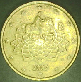 Італія і Ватикан Италия и Ватикан ^/--/^ Італія 50 євроцентів, 2002 R [2.78] - фото фото фото
