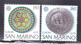 Малі Держави Європи Малые Государства Европы ^/--/^ Сан Марино 1976 г MNH  - - EUROPA CEPT - искусство ^_^^^ Сан Марино 1976 MNH - EUROPA CEPT - мистецтво - фото фото фото