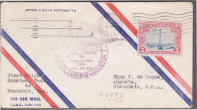 Америка Америка ^/--/^ США 1929 ПЕРВЫЙ ПОЛЁТ МАРШРУТ ХЬЮСТОН-БЬЮМОНТ ТЕХАС АВИАЦИЯ САМОЛЁТ АЭРОПЛАН ПОЧТА Mi.310 ^_^^^ 1929 ПЕРШИЙ ПОЛІТ МАРШРУТ Х'ЮСТОН-Б'ЮМОНТ ТЕХАС АВІАЦІЯ САМОЛЕТ АЕРОПЛАН ПОШТА Mi.310 - фото фото фото