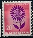 Інше Другое ^/--/^ ФРГ Европа СЕПТ 1964 марка с перегибом в верхней части ^_^^^ ФРН Європа СЕПТ 1964 марка з перегином у верхній частині - фото фото фото