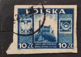 Архітектура Архитектура ^/--/^ Польша 1946 г - Замок Ланккорона, гаш ^_^^^ Польща 1946 — Замок Ланккорона, гаш - фото фото фото