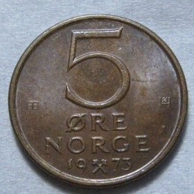 Норвегія Норвегия ^/--/^ Норвегія 5 ере 1973 року #6 /--/ П /--/ 363 ^_^^^ Норвегия 5 эре 1973 года #6 /--/ П /--/ 363 - фото фото фото