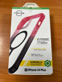 Чохли, бампера Чехлы, бампера ^/--/^ Чохол iTSkins for iPhone 14 Plus SUPREME R PRISM with MagSafe Coral and Black ^_^^^ Чехол iTSkins for iPhone 14 Plus SUPREME R PRISM with MagSafe Coral and Black - фото фото фото