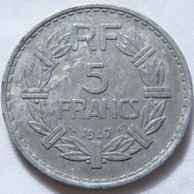 Франція Франция ^/--/^ Франція 5 франків 1947 року #6 /--/ П /--/ 1482 ^_^^^ Франция 5 франков 1947 года #6 /--/ П /--/ 1482 - фото фото фото